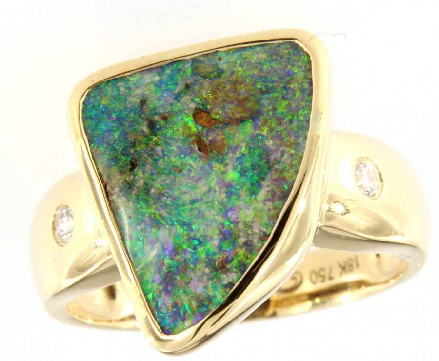 Opal Jewellery, Ring Gold Boulder Opal